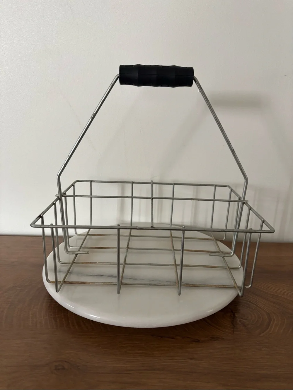 Stainless Steel Bottle Carrier with Black Handle